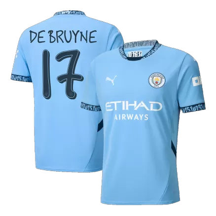 DE BRUYNE #17 Manchester City Soccer Jersey Home Custom Shirt 2024/25-UCL - bestsoccerstore