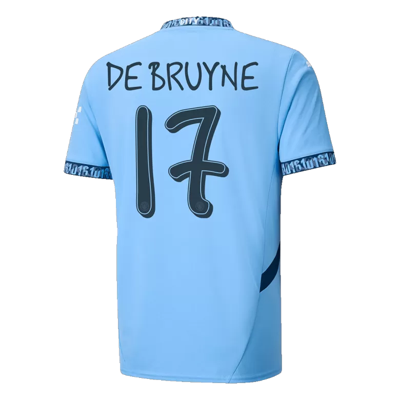 DE BRUYNE #17 Manchester City Soccer Jersey Home Custom Shirt 2024/25-UCL - bestsoccerstore