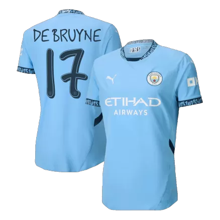 Authentic DE BRUYNE #17 Soccer Jersey Manchester City Home Shirt 2024/25-UCL - bestsoccerstore