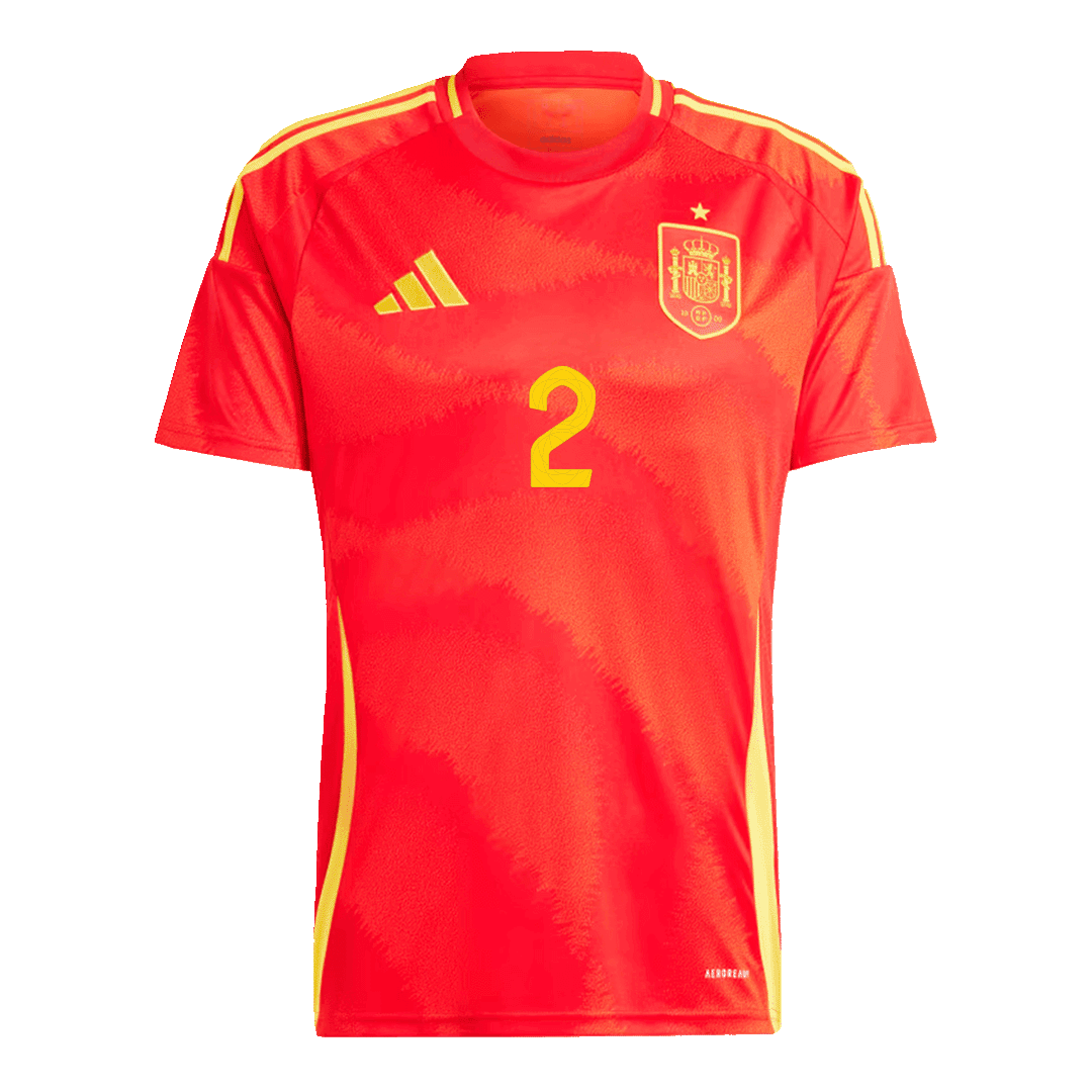 Spain Jersey Custom CARVAJAL #2 Soccer Jersey Home
