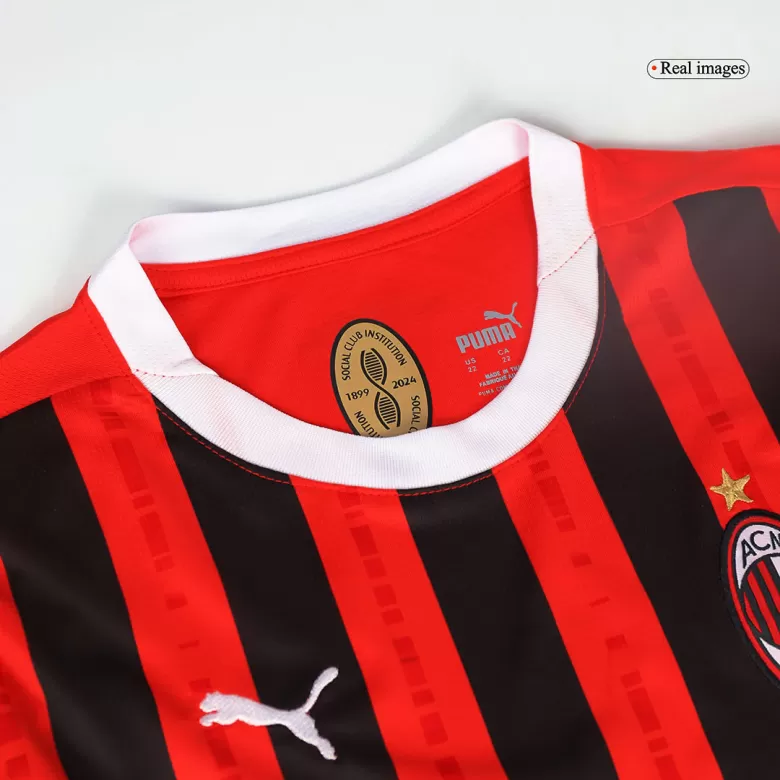 Kids AC Milan Custom Home Soccer Kits 2024/25 - bestsoccerstore