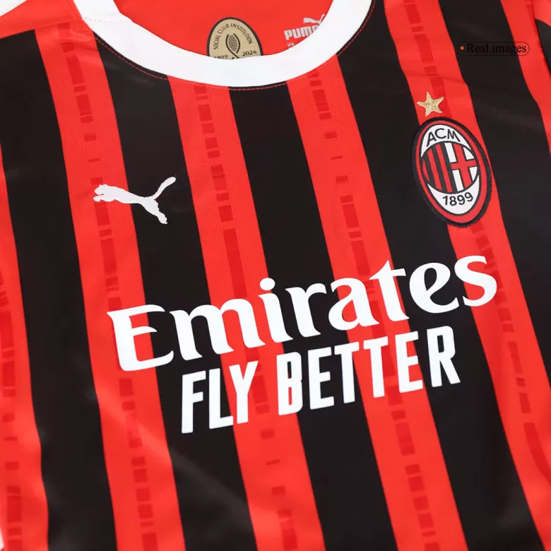 Kids AC Milan Custom Home Soccer Kits 2024/25 - bestsoccerstore