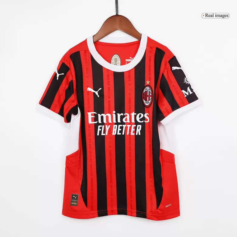 Kids AC Milan Custom Home Soccer Kits 2024/25 - bestsoccerstore