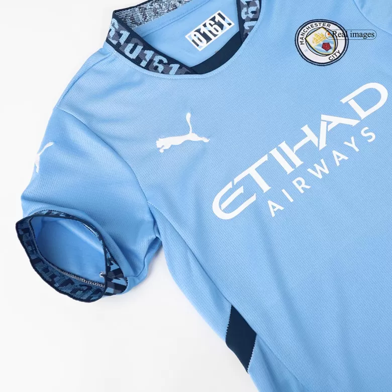 Kids Manchester City Custom Home Soccer Kits 2024/25 - bestsoccerstore