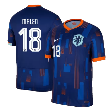 MALEN #18 Netherlands Soccer Jersey Away Custom Shirt 2024 - bestsoccerstore