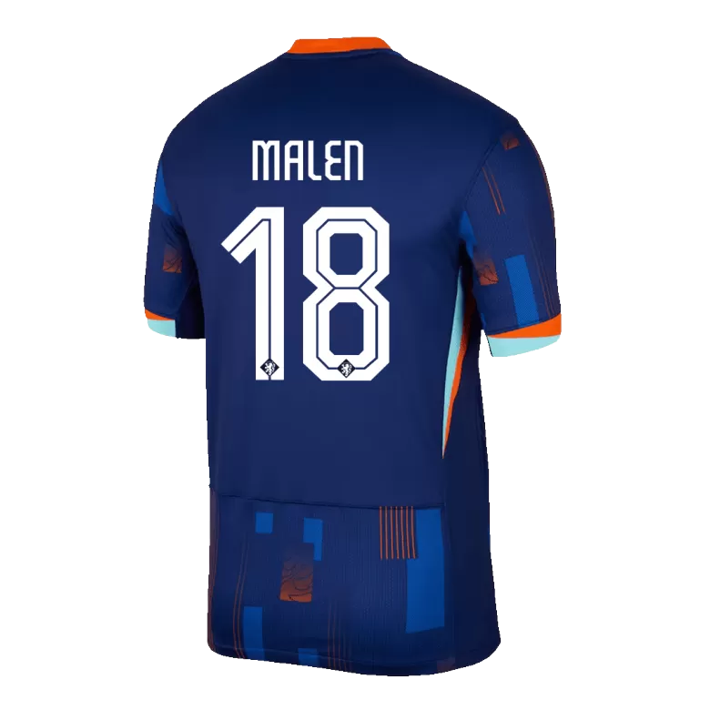 MALEN #18 Netherlands Soccer Jersey Away Custom Shirt 2024 - bestsoccerstore