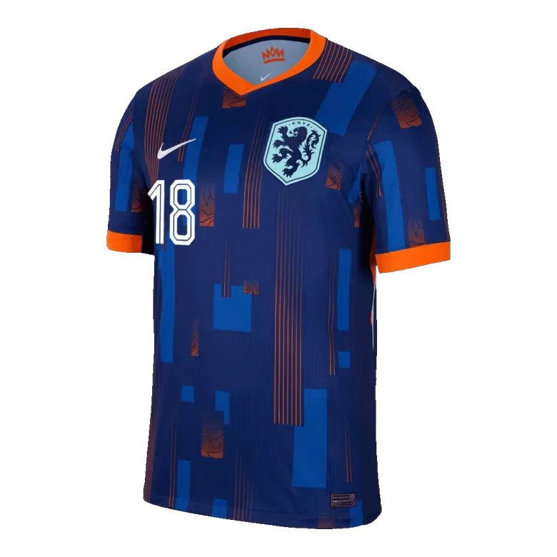 MALEN #18 Netherlands Soccer Jersey Away Custom Shirt 2024 - bestsoccerstore