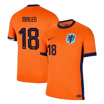 MALEN #18 Netherlands Soccer Jersey Home Custom Shirt 2024 - bestsoccerstore