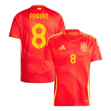 FABIÁN #8 Spain Soccer Jersey Home Custom Shirt 2024 - bestsoccerstore