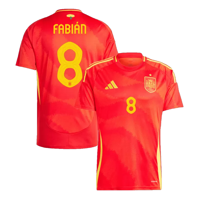 FABIÁN #8 Spain Soccer Jersey Home Custom Shirt 2024 - bestsoccerstore