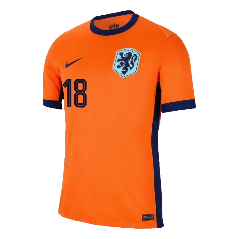 MALEN #18 Netherlands Soccer Jersey Home Custom Shirt 2024 - bestsoccerstore