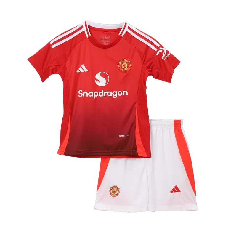 Kids Manchester United Custom Home Soccer Kits 2024/25 - bestsoccerstore