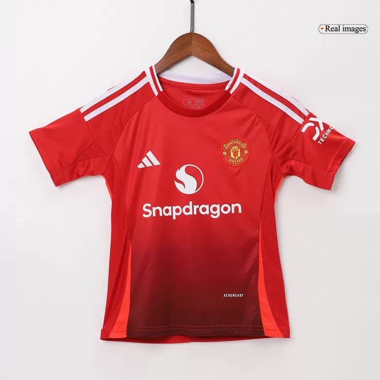 Kids Manchester United Custom Home Soccer Kits 2024/25 - bestsoccerstore