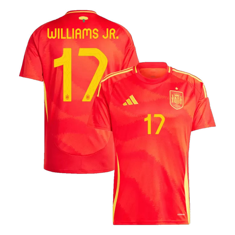 WILLIAMS JR. #17 Spain Soccer Jersey Home Custom Shirt 2024 - bestsoccerstore