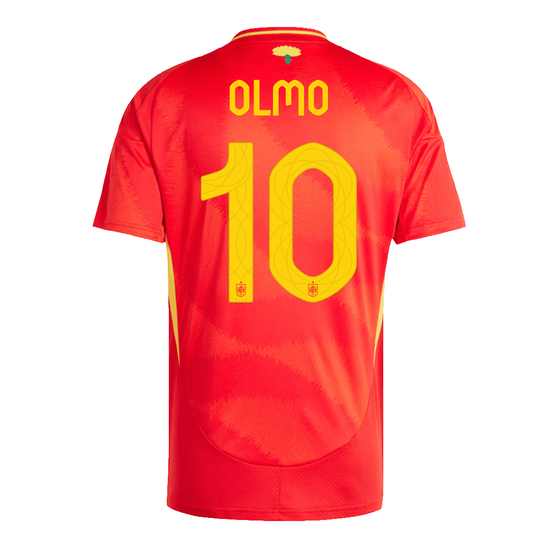 Spain Jersey Custom OLMO #10 Soccer Jersey Home