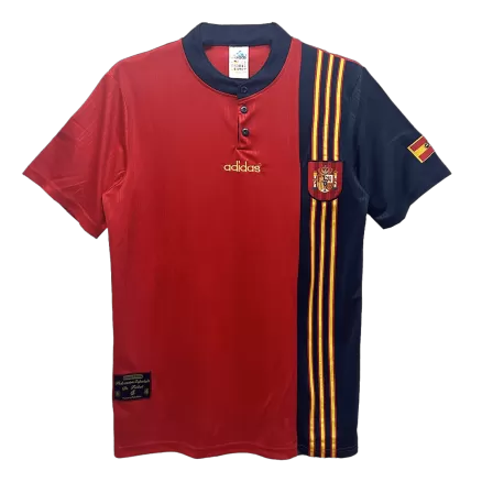 Spain Retro Jersey Home Soccer Shirt 1996 - bestsoccerstore