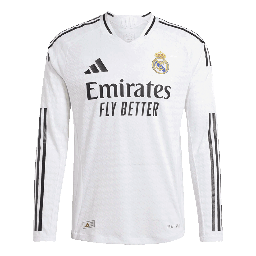 Authentic Real Madrid Long Sleeve Jersey Home Football Shirt 2024 25