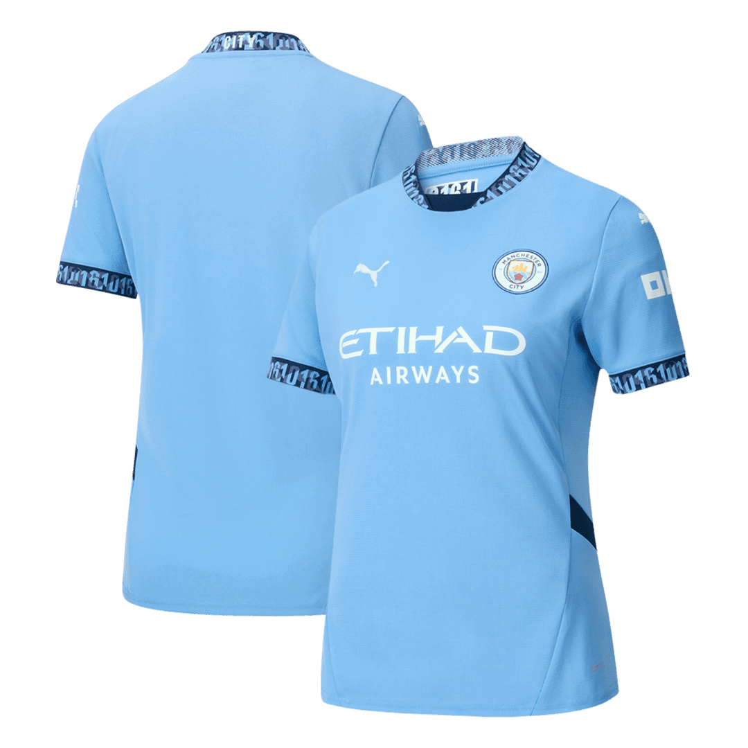 Manchester City Soccer Jersey Home Women's Custom Shirt - bestsoccerstore