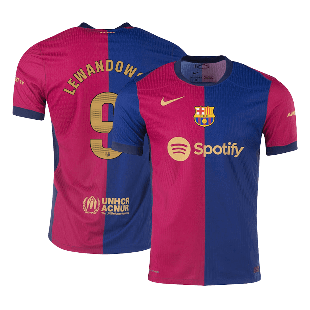 Barcelona LEWANDOWSKI #9 Home Custom Player Version Soccer Jersey - bestsoccerstore