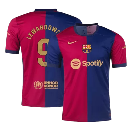 LEWANDOWSKI #9 Barcelona Soccer Jersey Home Custom Shirt 2024/25 - bestsoccerstore