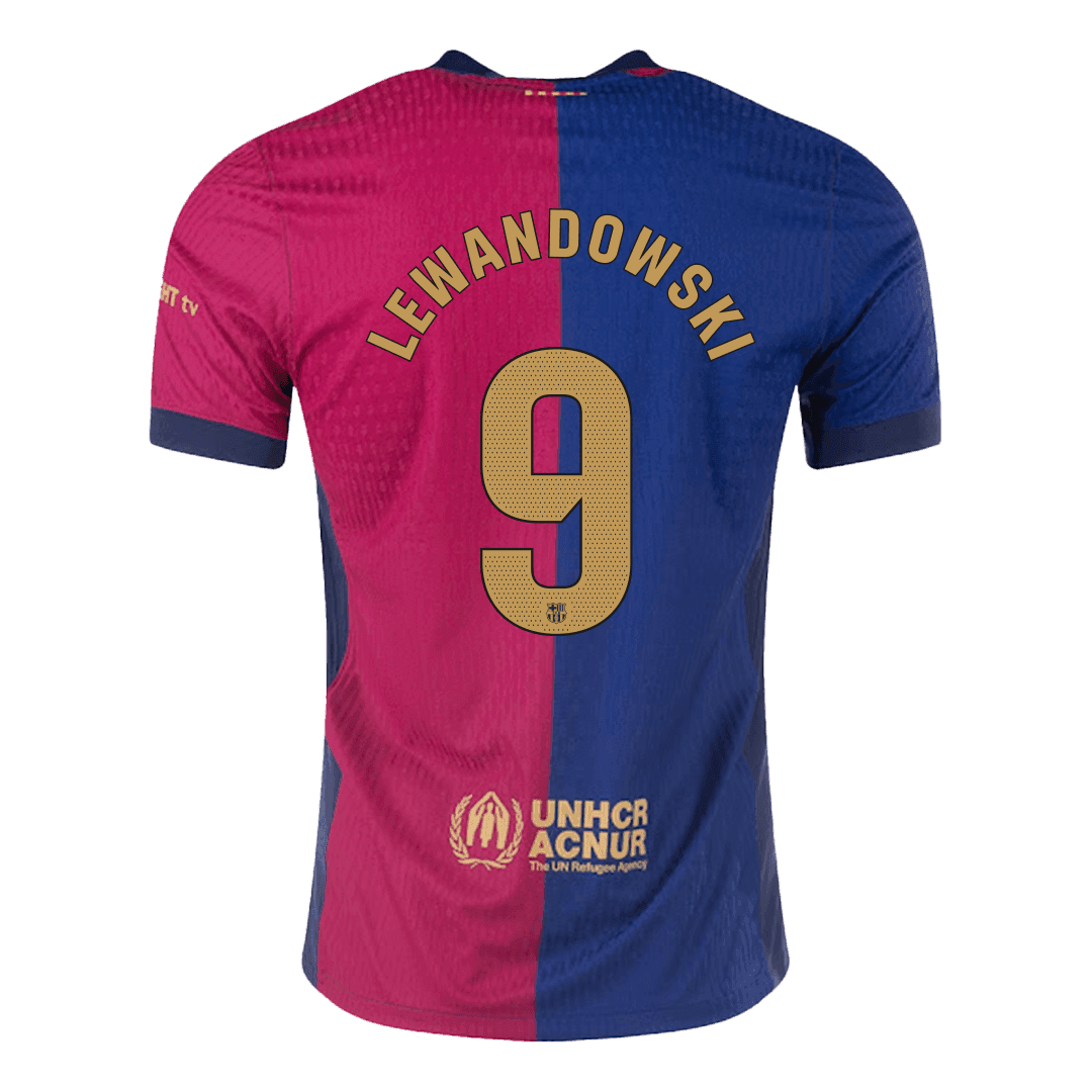 Barcelona LEWANDOWSKI #9 Home Custom Player Version Soccer Jersey - bestsoccerstore