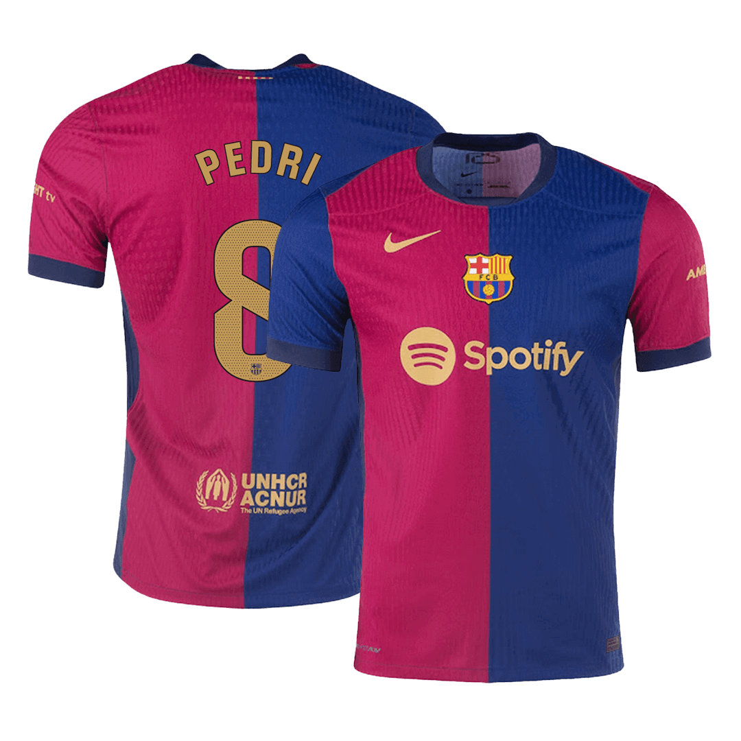 Barcelona PEDRI #8 Home Custom Player Version Soccer Jersey - bestsoccerstore