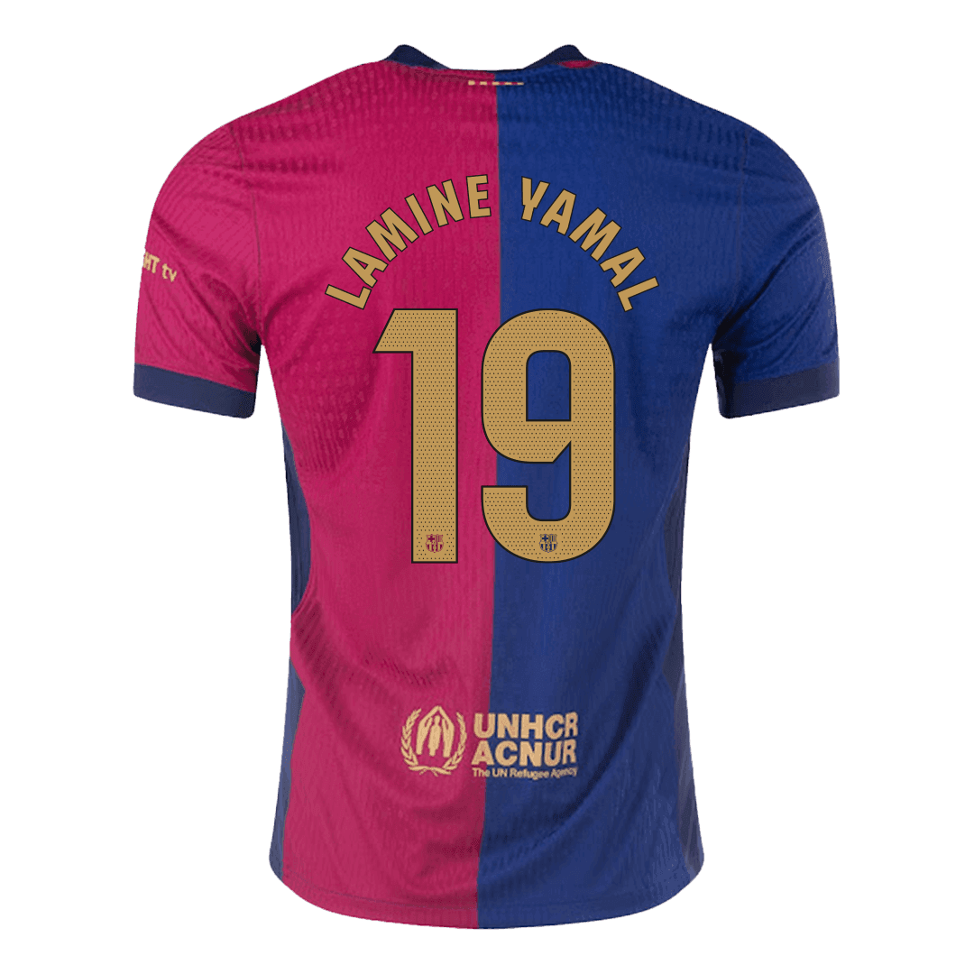 Barcelona LAMINE YAMAL #19 Home Custom Player Version Soccer Jersey