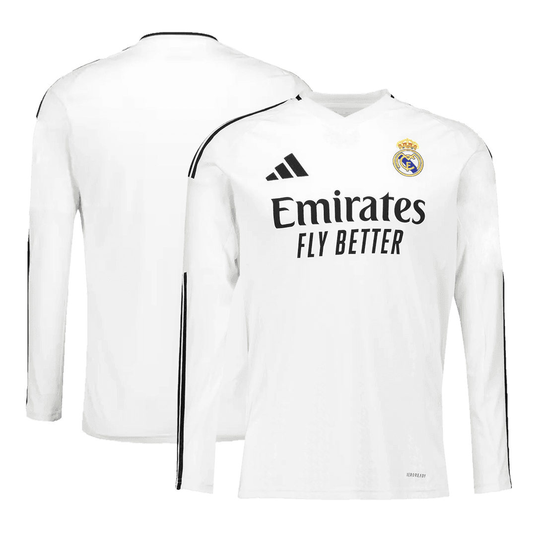 Real Madrid Long Sleeve Jersey Home Football Shirt