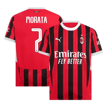 MORATA #7 AC Milan Soccer Jersey Home Custom Shirt 2024/25 - UCL - bestsoccerstore