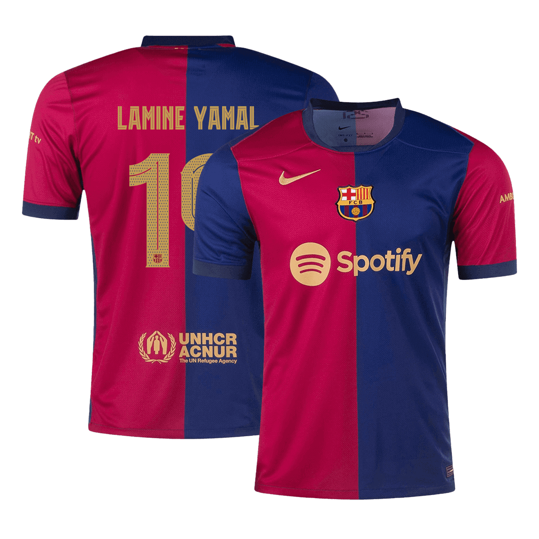 LAMINE YAMAL #19 Barcelona Soccer Jersey Home Custom Shirt-UCL - bestsoccerstore