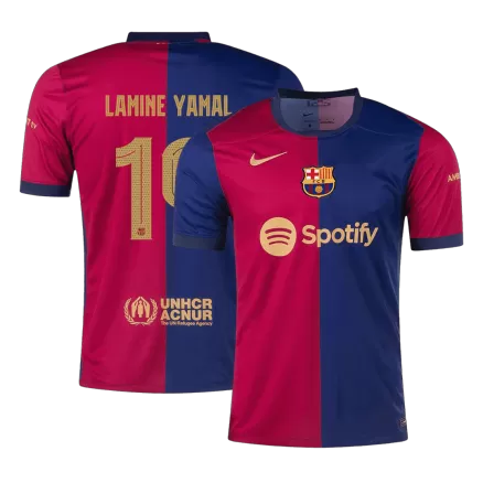 LAMINE YAMAL #19 Barcelona Soccer Jersey Home Custom Shirt 2024/25-UCL - bestsoccerstore