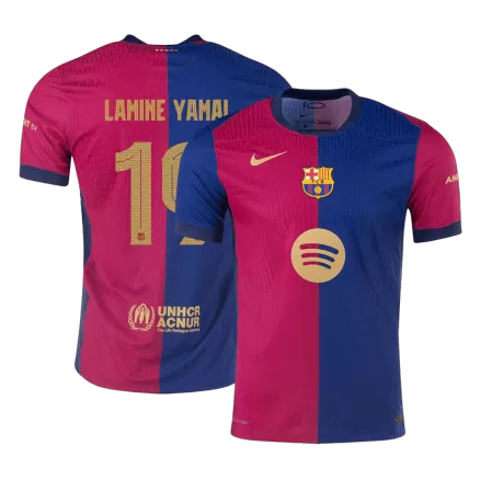 Authentic LAMINE YAMAL #19 Soccer Jersey Barcelona Home Spotify Logo Without Text Shirt 2024/25-UCL - bestsoccerstore