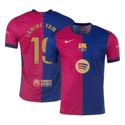 Authentic LAMINE YAMAL #19 Soccer Jersey Barcelona Home Spotify Logo Without Text Shirt 2024/25 - bestsoccerstore