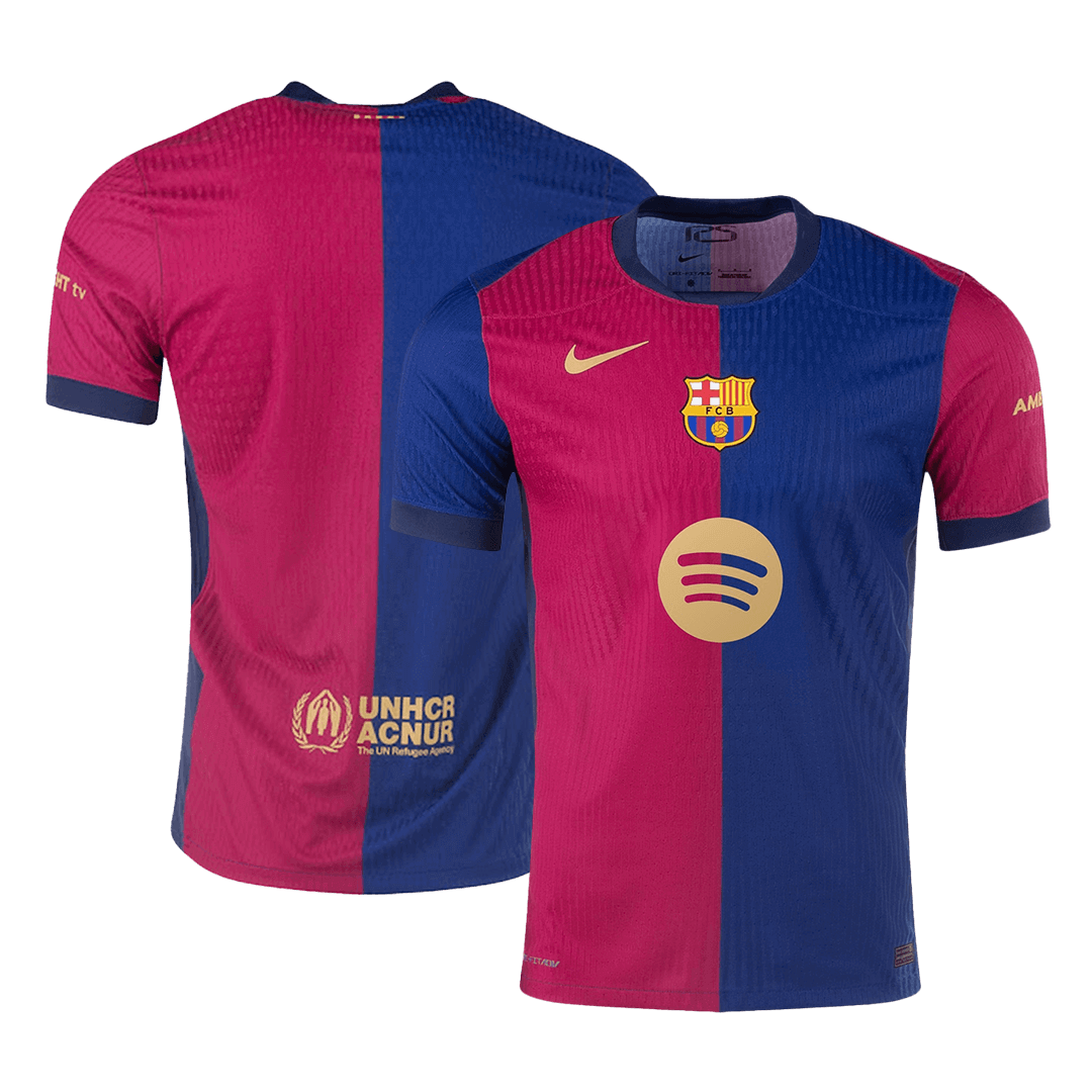Barcelona Home Custom Player Version Soccer Jersey - Spotify Logo Without Text - bestsoccerstore