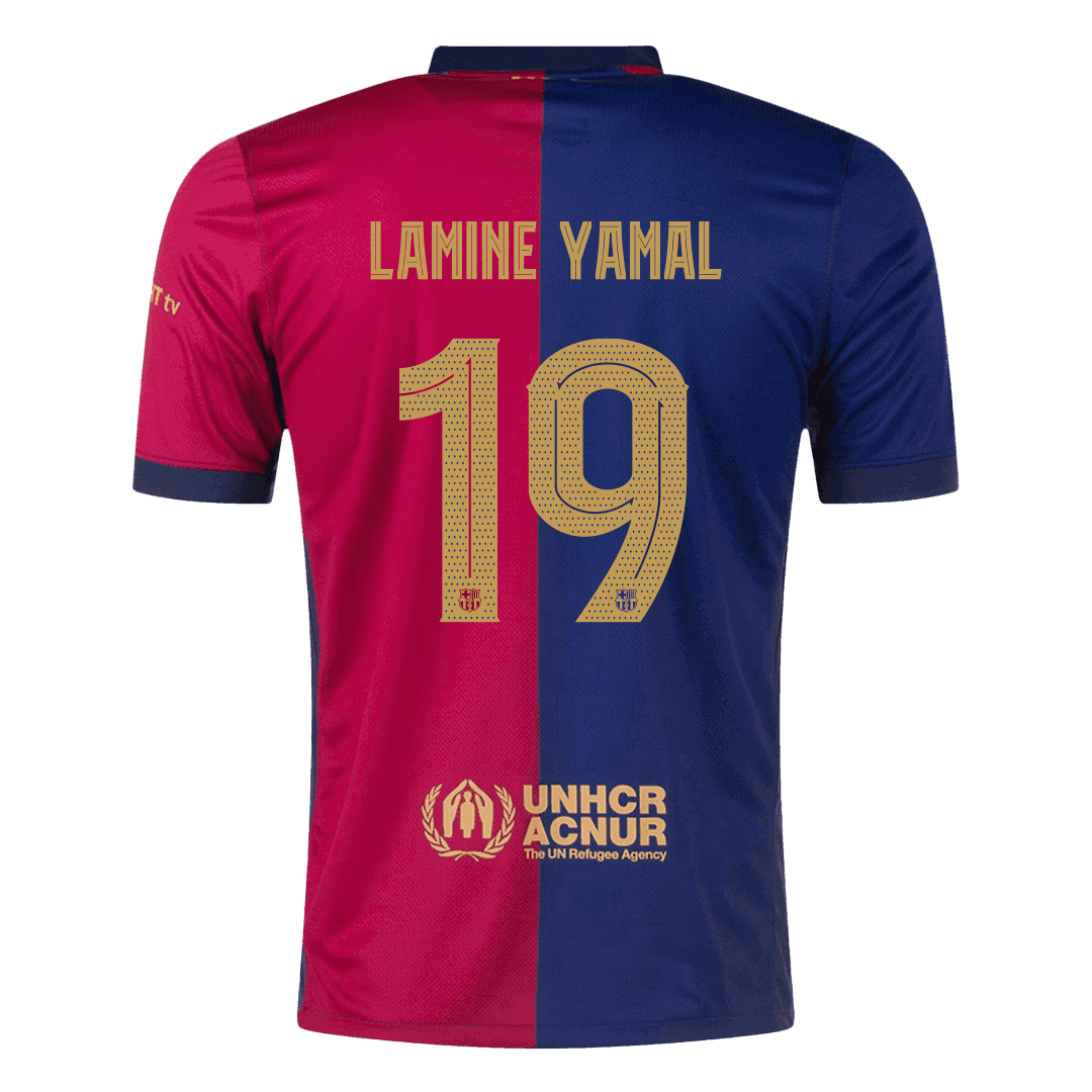 LAMINE YAMAL #19 Barcelona Soccer Jersey Home Custom Shirt-UCL