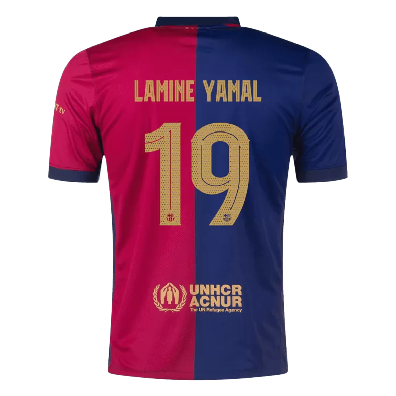 LAMINE YAMAL #19 Barcelona Soccer Jersey Home Custom Shirt 2024/25-UCL - bestsoccerstore