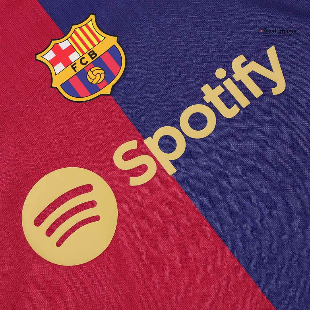 Barcelona RAPHINHA #11 Home Custom Player Version Soccer Jersey - UCL Spotify Logo Without Text - bestsoccerstore
