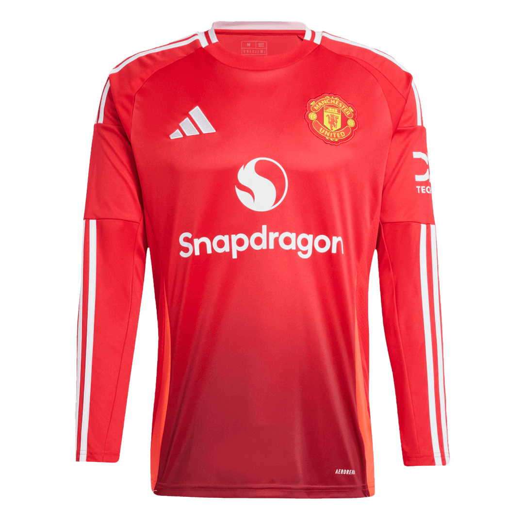 Manchester United Long Sleeve Jersey Home Football Shirt - bestsoccerstore