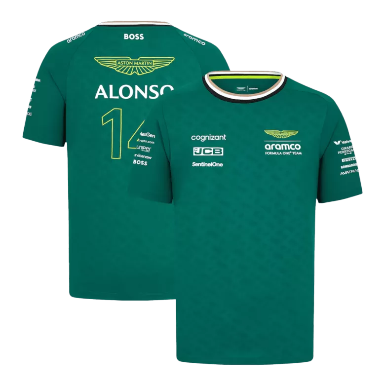 Aston Martin Cognizant F1 Racing Team Fernando Alonso #14 Green T-Shirt 2024 Plus Size(3XL-5XL) - bestsoccerstore