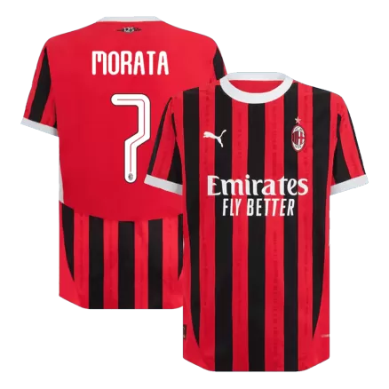 Authentic MORATA #7 Soccer Jersey AC Milan Home Shirt 2024/25 - UCL - bestsoccerstore
