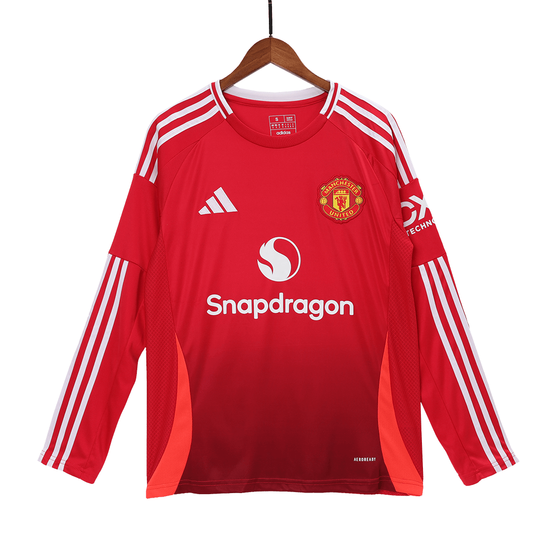 Manchester United Long Sleeve Jersey Home Football Shirt - bestsoccerstore