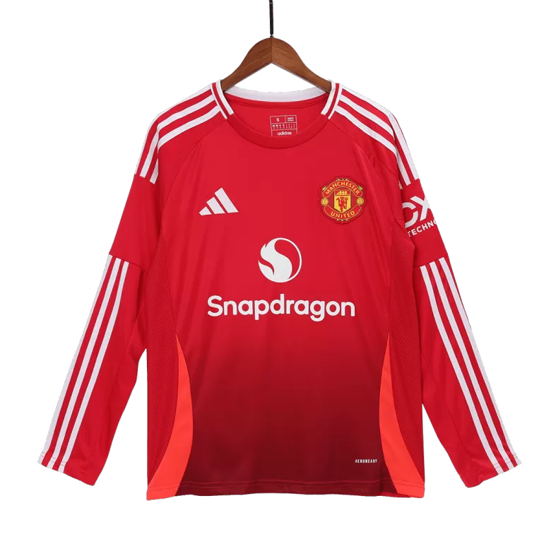 Manchester United Long Sleeve Jersey Home Football Shirt 2024/25 - bestsoccerstore