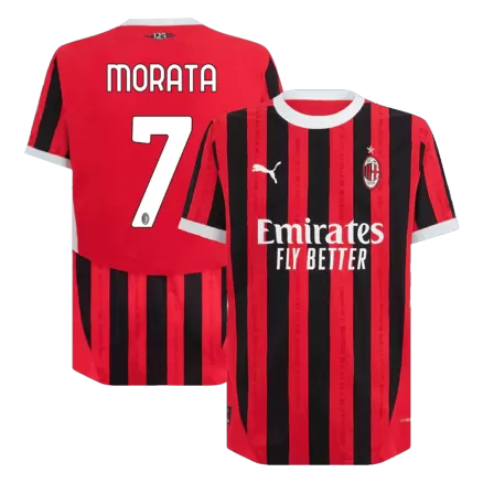 Authentic MORATA #7 Soccer Jersey AC Milan Home Shirt 2024/25 - bestsoccerstore