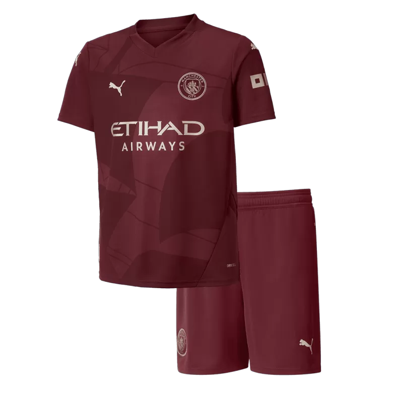 Kids Manchester City Custom Third Away Soccer Kits 2024/25 - bestsoccerstore