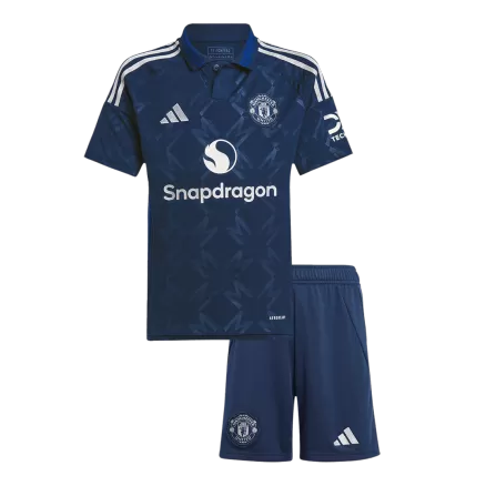 Kids Manchester United Custom Away Soccer Kits 2024/25 - bestsoccerstore