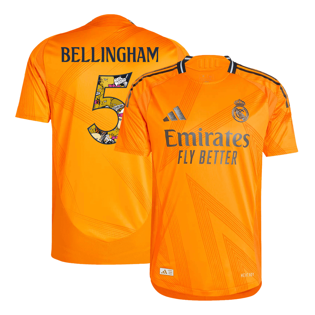 Real Madrid BELLINGHAM #5 Away Custom Player Version Soccer Jersey - Bear Champ Font - bestsoccerstore