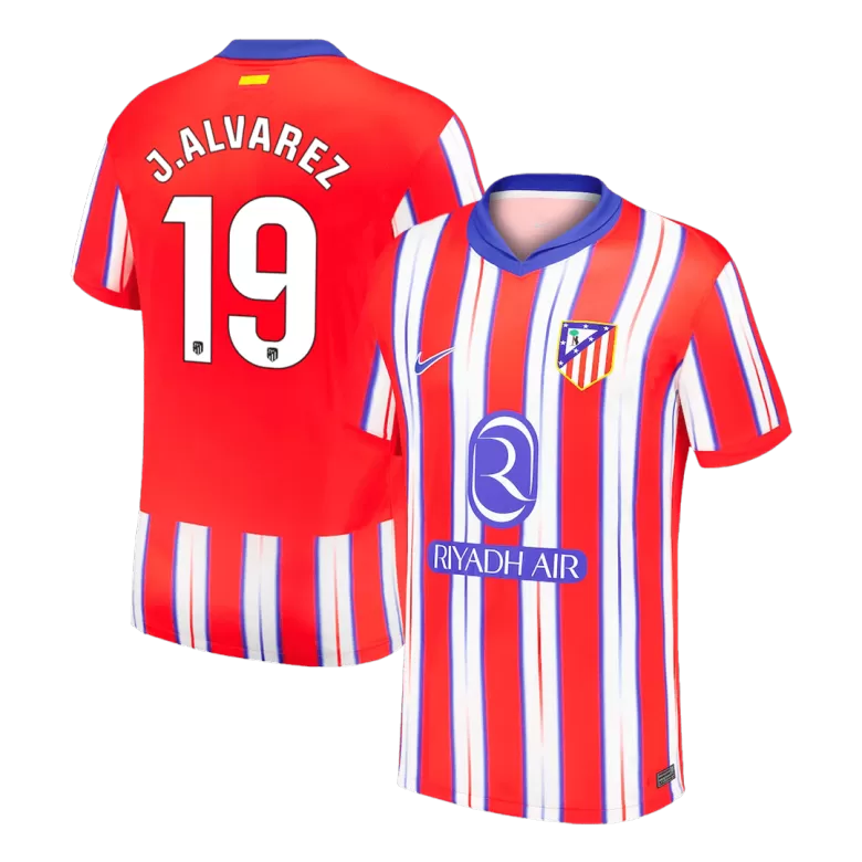 J.ALVAREZ #19 Atletico Madrid Soccer Jersey Home Custom Shirt 2024/25 - bestsoccerstore