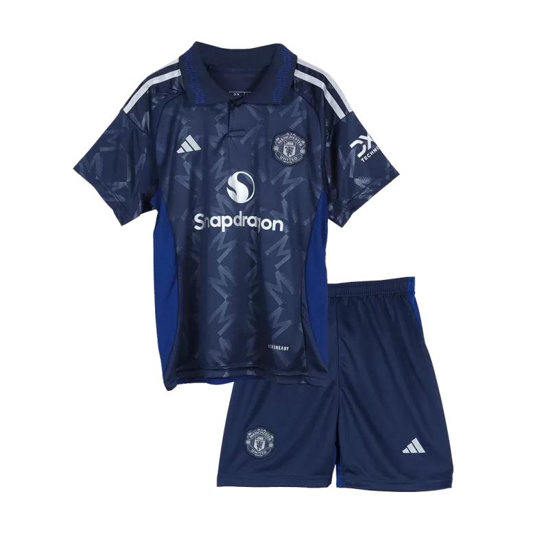 Kids Manchester United Custom Away Soccer Kits 2024/25 - bestsoccerstore