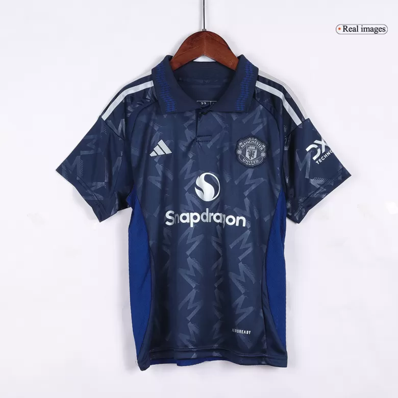 Kids Manchester United Custom Away Soccer Kits 2024/25 - bestsoccerstore