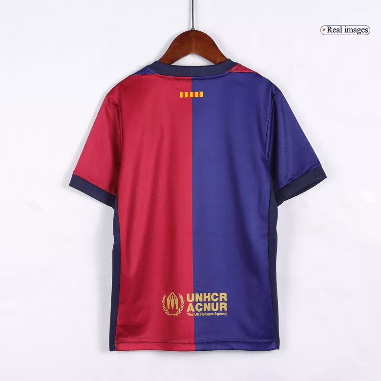 Kids Barcelona Custom Home Soccer Kits 2024/25 - Spotify Logo Without Text - bestsoccerstore